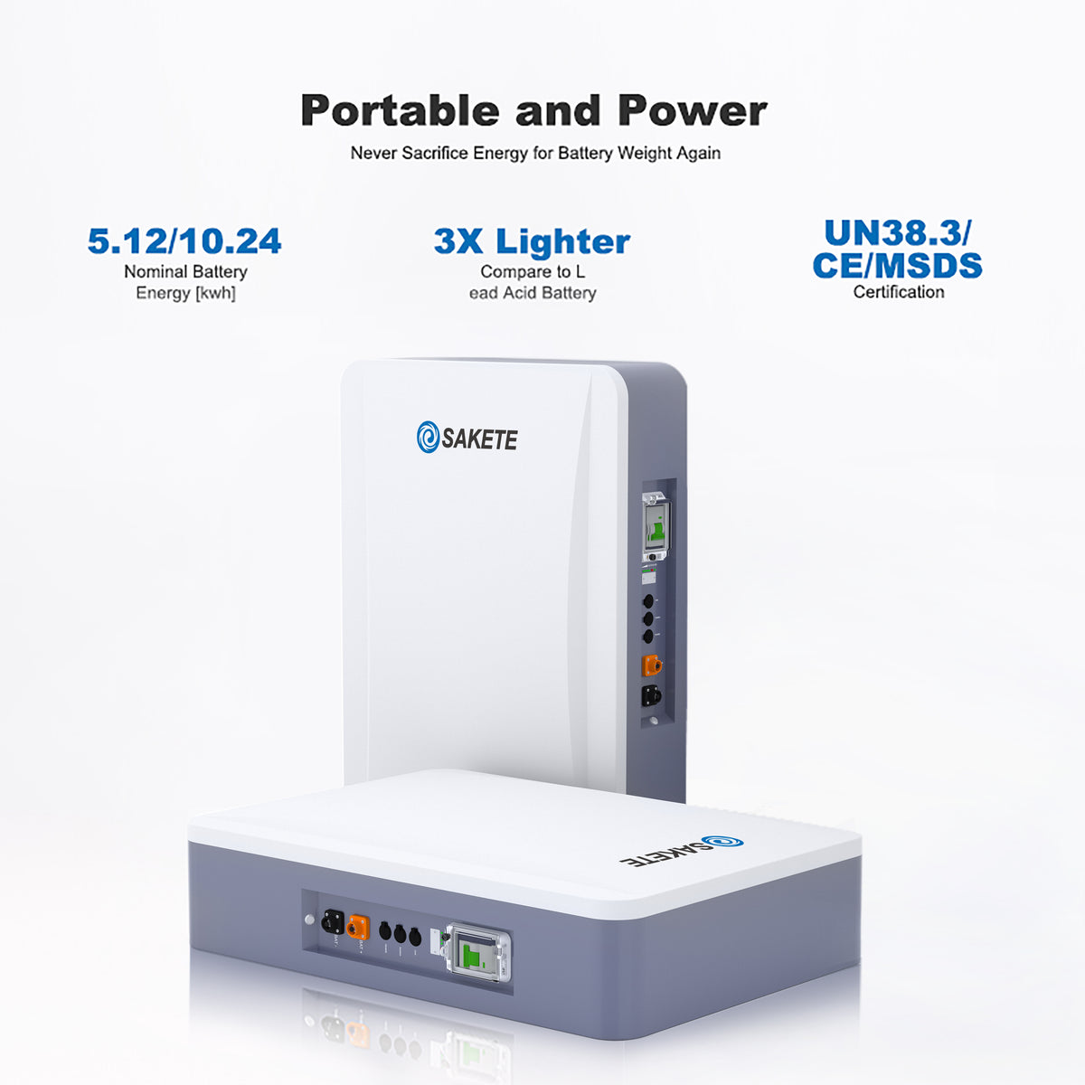 SAKETE Wandspeicher LFP 5-10KWH / LV 51.2V 100/200Ah WIEDERAUFLADBARE LITHIUM-BATTERIE