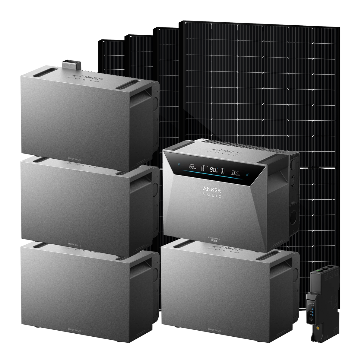 Anker SOLIX Solarbank 4 E5000 Pro - 4x BP5000 Erweiterungsakku - Smart Meter Gen 2 - 4× SKT500M12-108D4