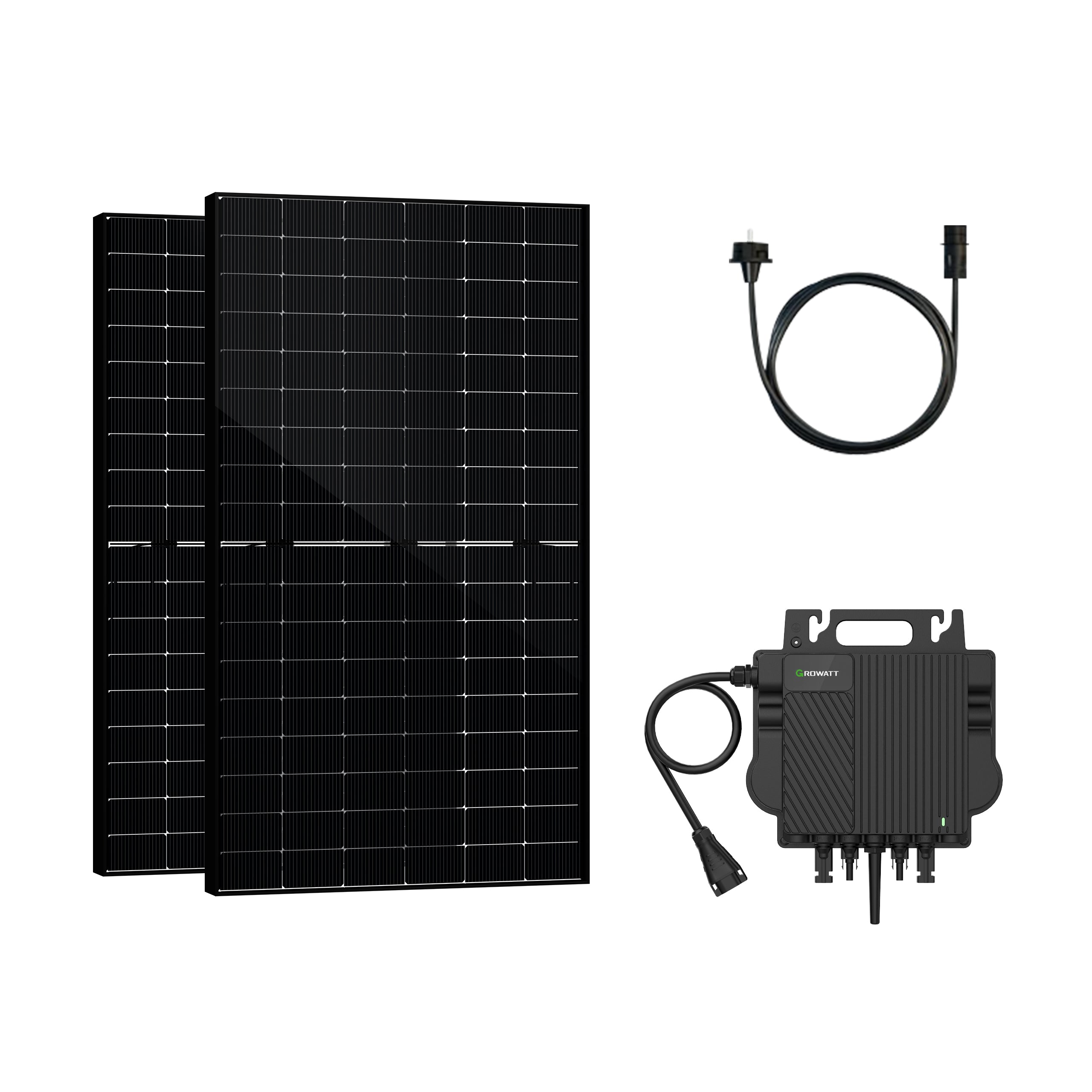 SAKETE Balkonkraftwerk 1000W+200W Glas-Glas Komplettset Growatt NEO 800M-X mit 3in1 Halterung
