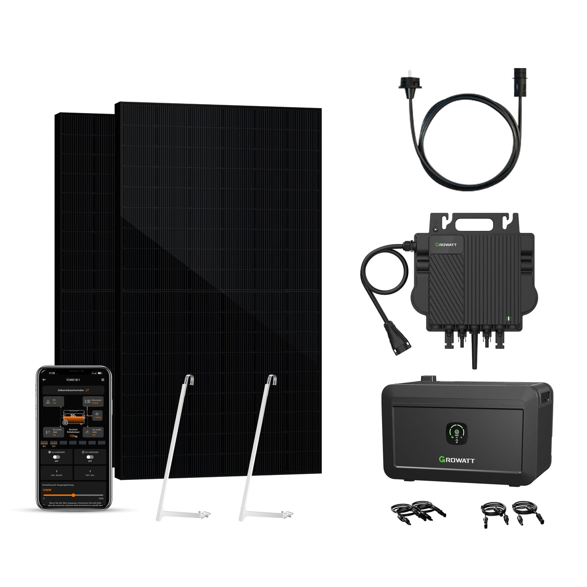 Balkonkraftwerk mit Speicher 1000W - Growatt NOAH 2000 with NEO 800M-X