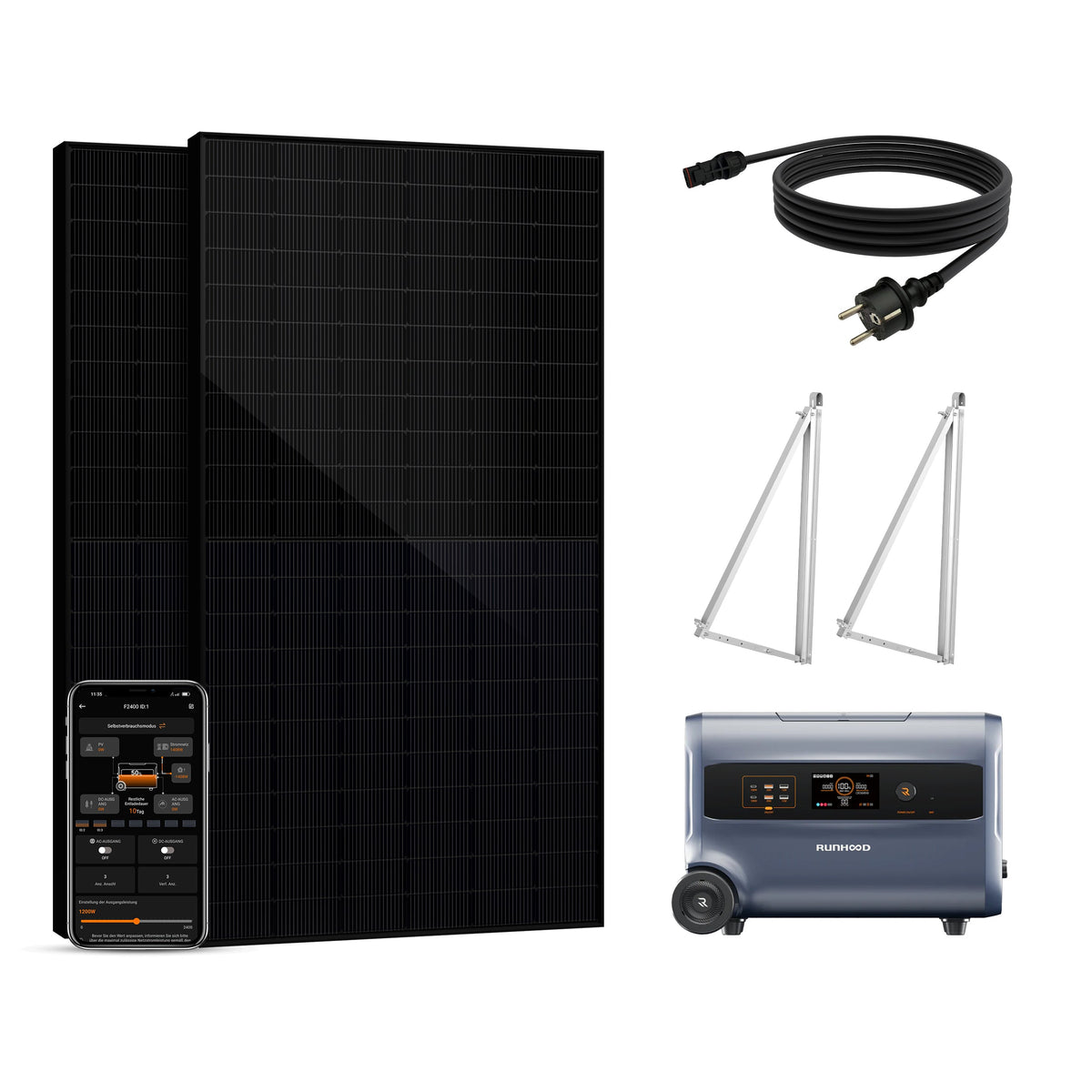 Balkonkraftwerk mit Speicher – Funktionsweise: Solarmodule, Wechselrichter, Schuko-Stecker und Speicher