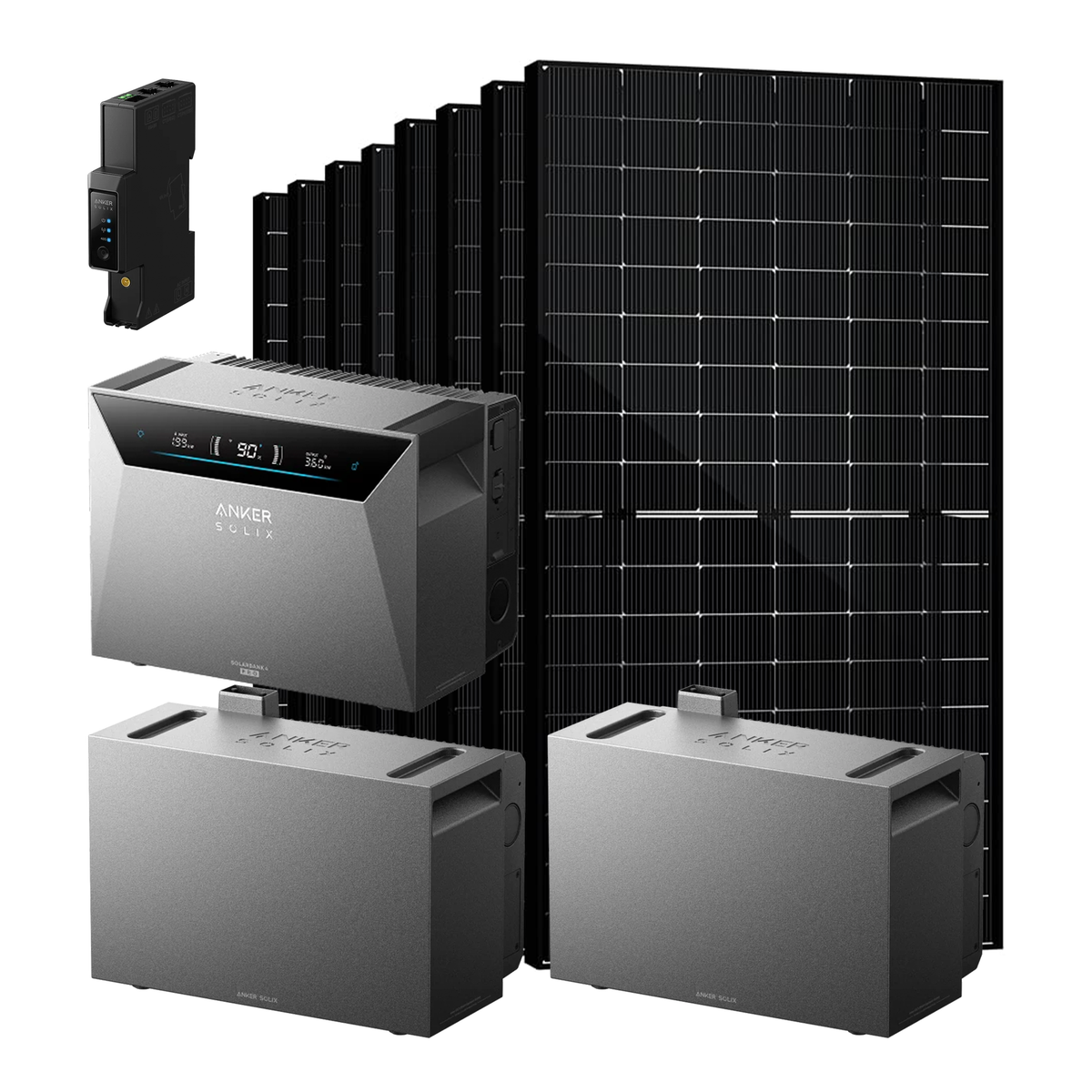 Anker SOLIX Solarbank 4 E5000 Pro + 2 × BP5000 + Smart Meter Gen 2 + 8 × SAKETE SKT500M12-108D4 500W