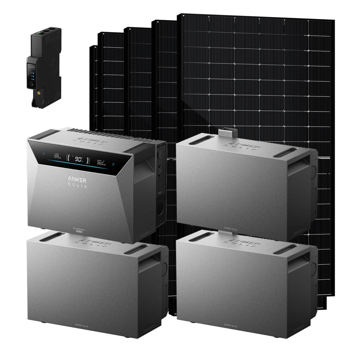 Anker SOLIX Solarbank 4 E5000 Pro - 3x BP5000 Erweiterungsakku - Smart Meter Gen 2 - 4× SKT500M12-108D4