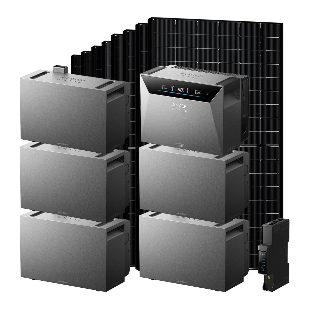 Anker SOLIX Solarbank 4 E5000 Pro + 5 × BP5000 + Smart Meter Gen 2 + 8 × SAKETE SKT500M12-108D4 500W