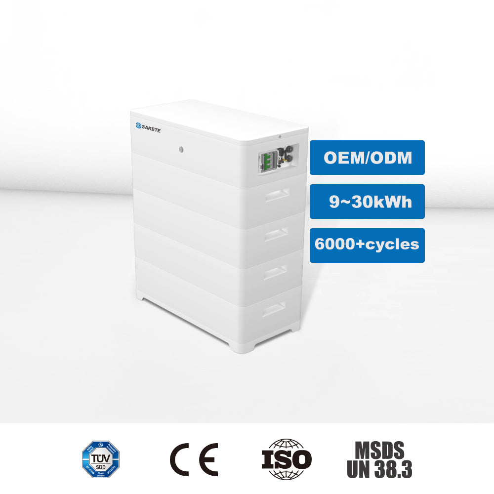 SAKETE Stapelbarer Solarspeicher LFP3000 / HV 57.6V 50Ah Jeder Block WIEDERAUFLADBARE LITHIUM-BATTERIE