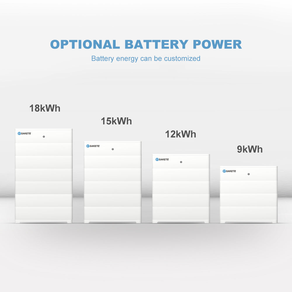 SAKETE Stapelbarer Solarspeicher LFP3000 / HV 57.6V 50Ah Jeder Block WIEDERAUFLADBARE LITHIUM-BATTERIE