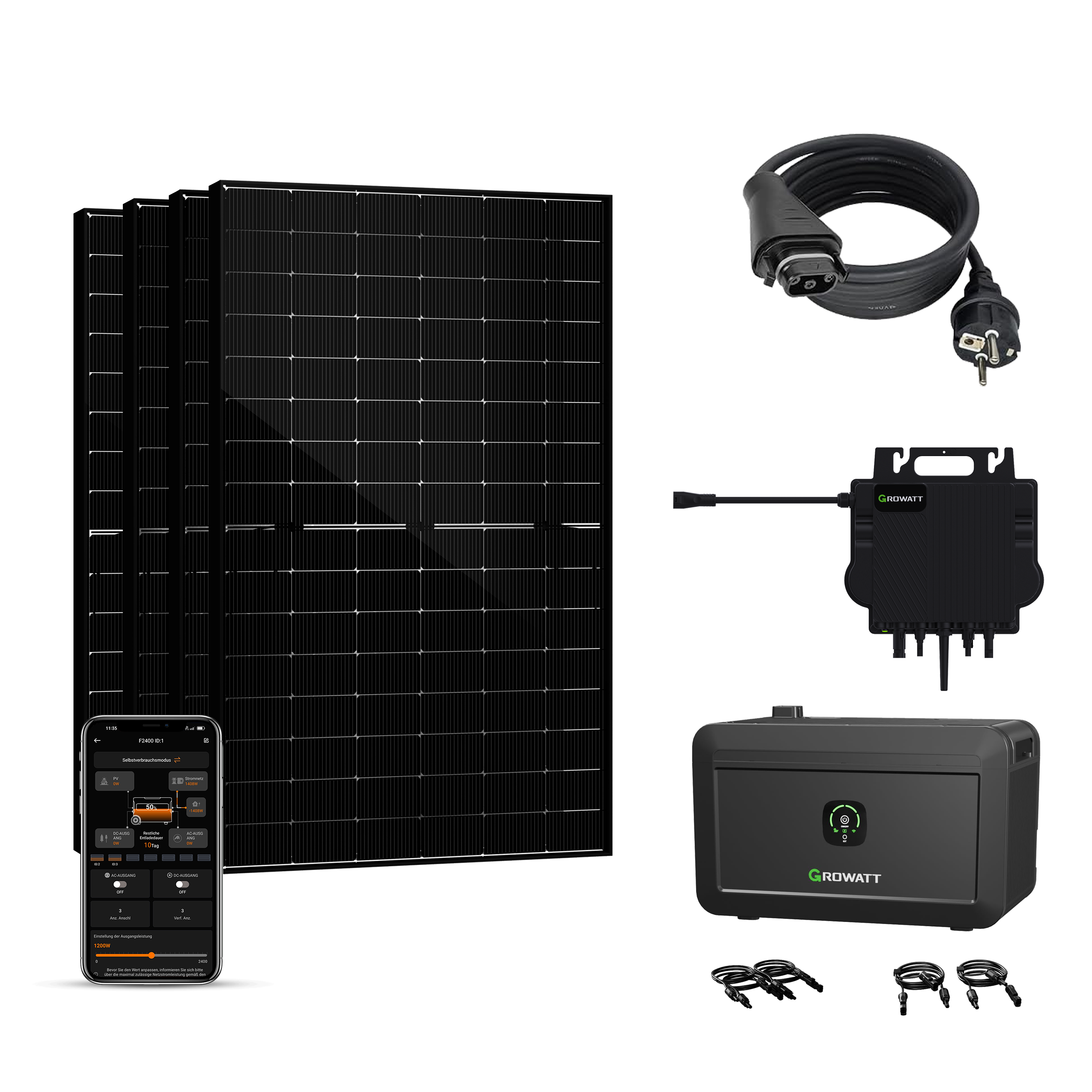 Balkonkraftwerk mit Speicher 1800W+360W - Growatt NOAH 2000 with NEO 800M-X