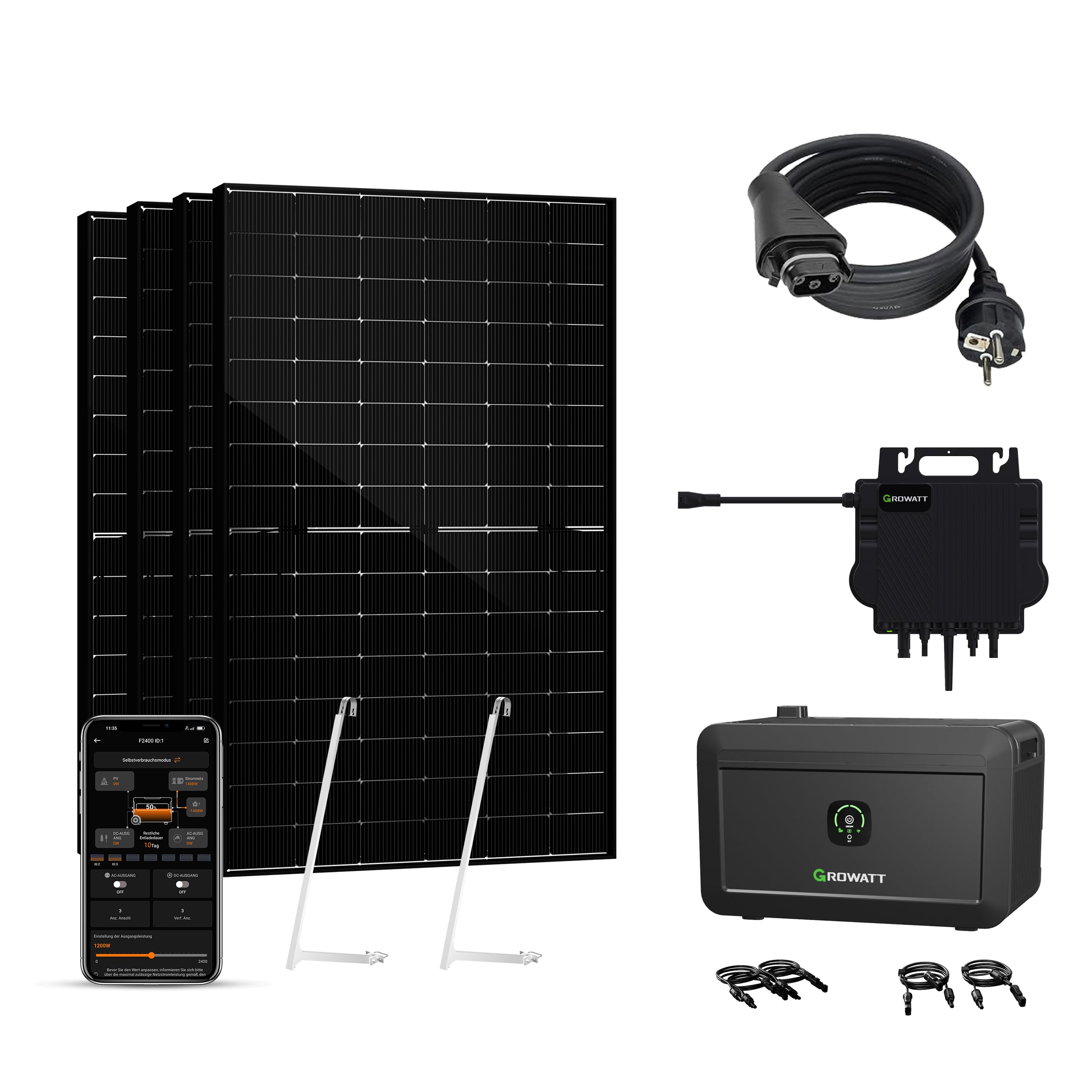 Balkonkraftwerk mit Speicher 1800W+360W - Growatt NOAH 2000 with NEO 800M-X