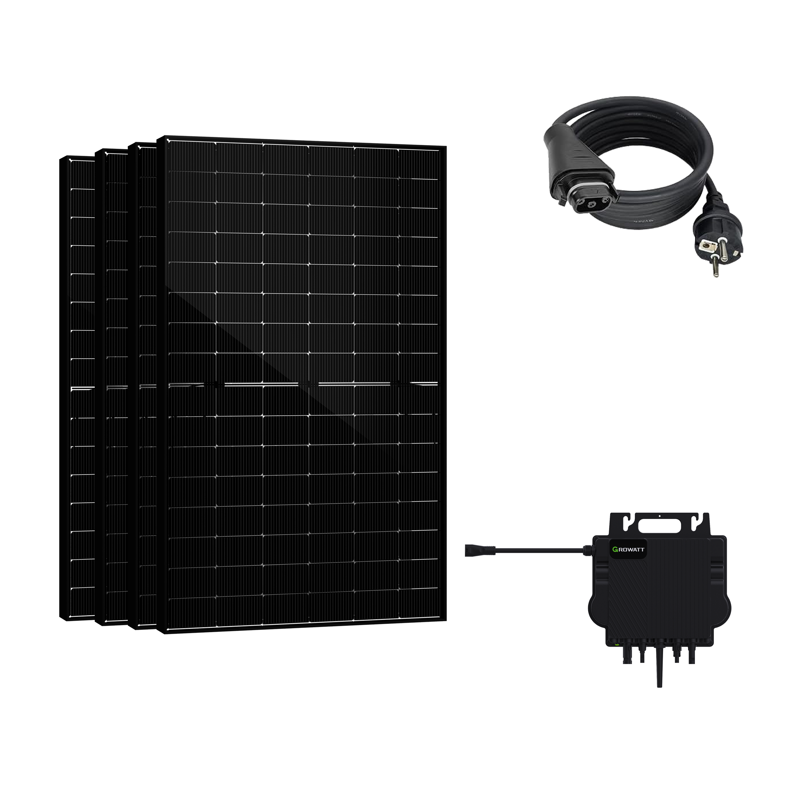 SAKETE Balkonkraftwerk 1800W+360W Glas-Glas Komplettset Growatt NEO 800M-X ohne Halterung