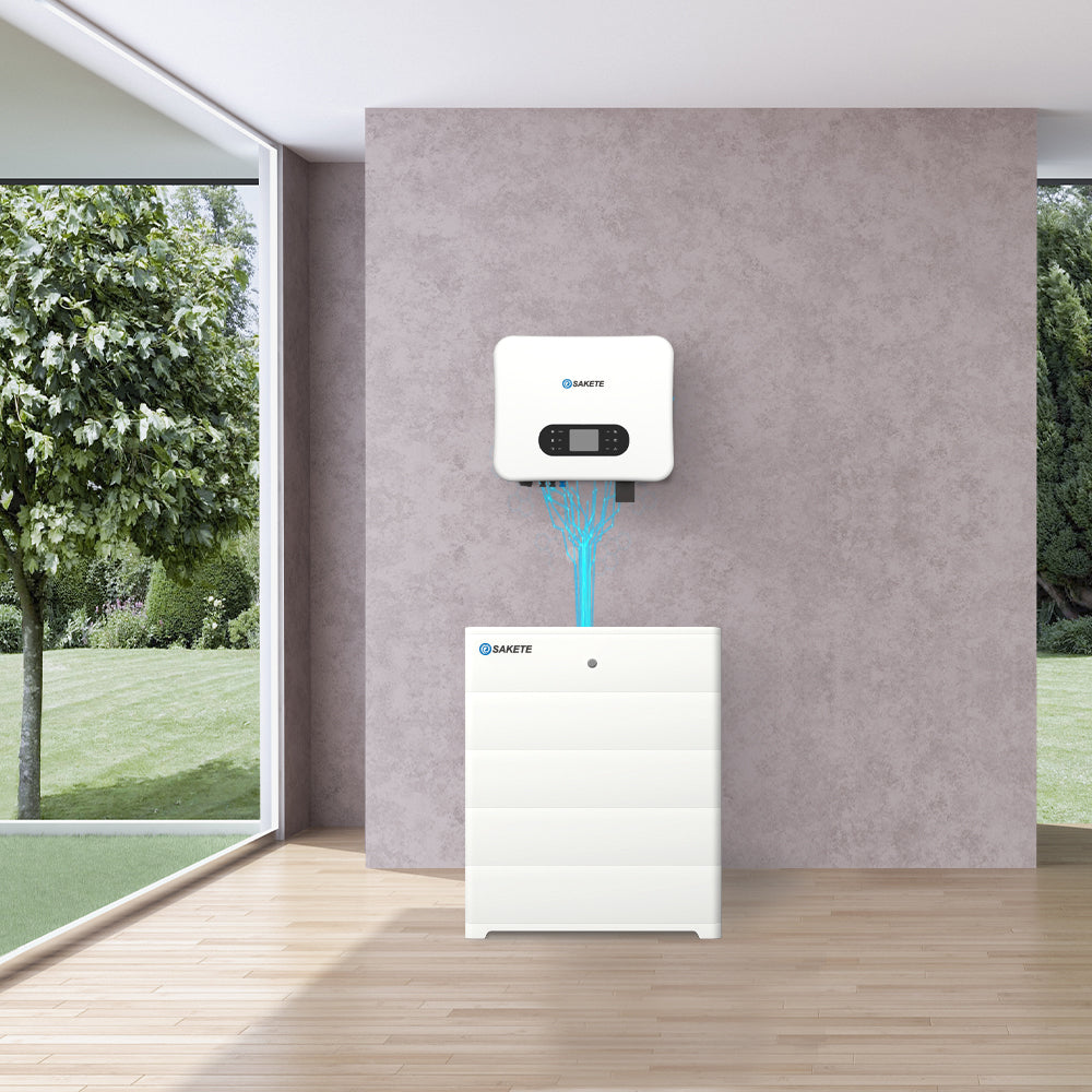 SAKETE Stapelbarer Solarspeicher LFP3000 / HV 57.6V 50Ah Jeder Block WIEDERAUFLADBARE LITHIUM-BATTERIE