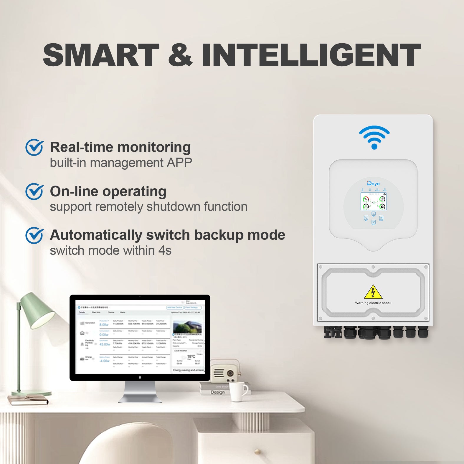 Deye SUN-5K-SG03LP1-EU Hybrid-Wechselrichter 1-Phasig