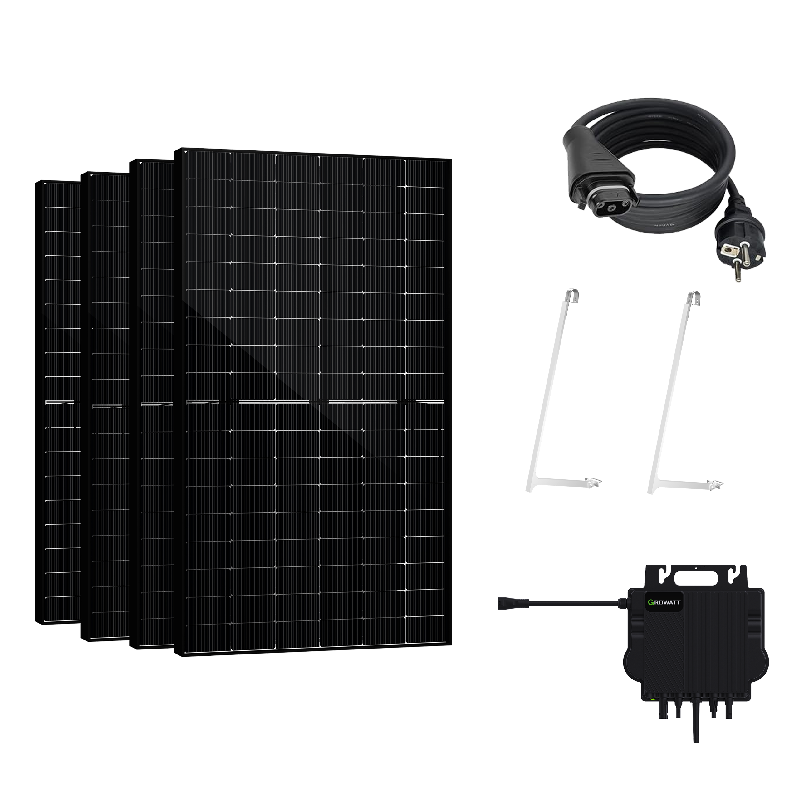 SAKETE Balkonkraftwerk 2000W+400W Glas-Glas Komplettset Growatt NEO 800M-X mit 3in1 Halterung