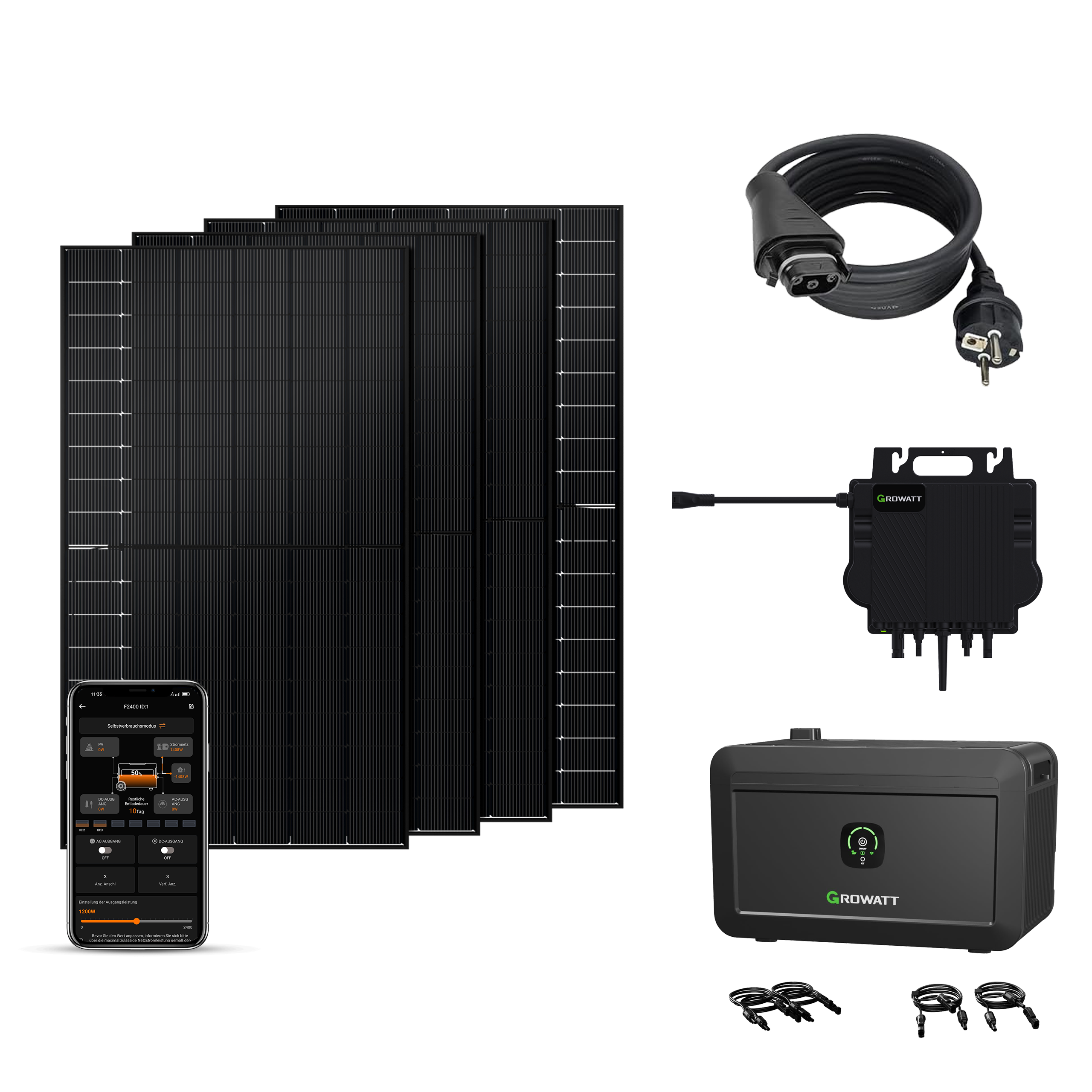 Balkonkraftwerk mit Speicher 2000W - Growatt NOAH 2000 with NEO 800M-X