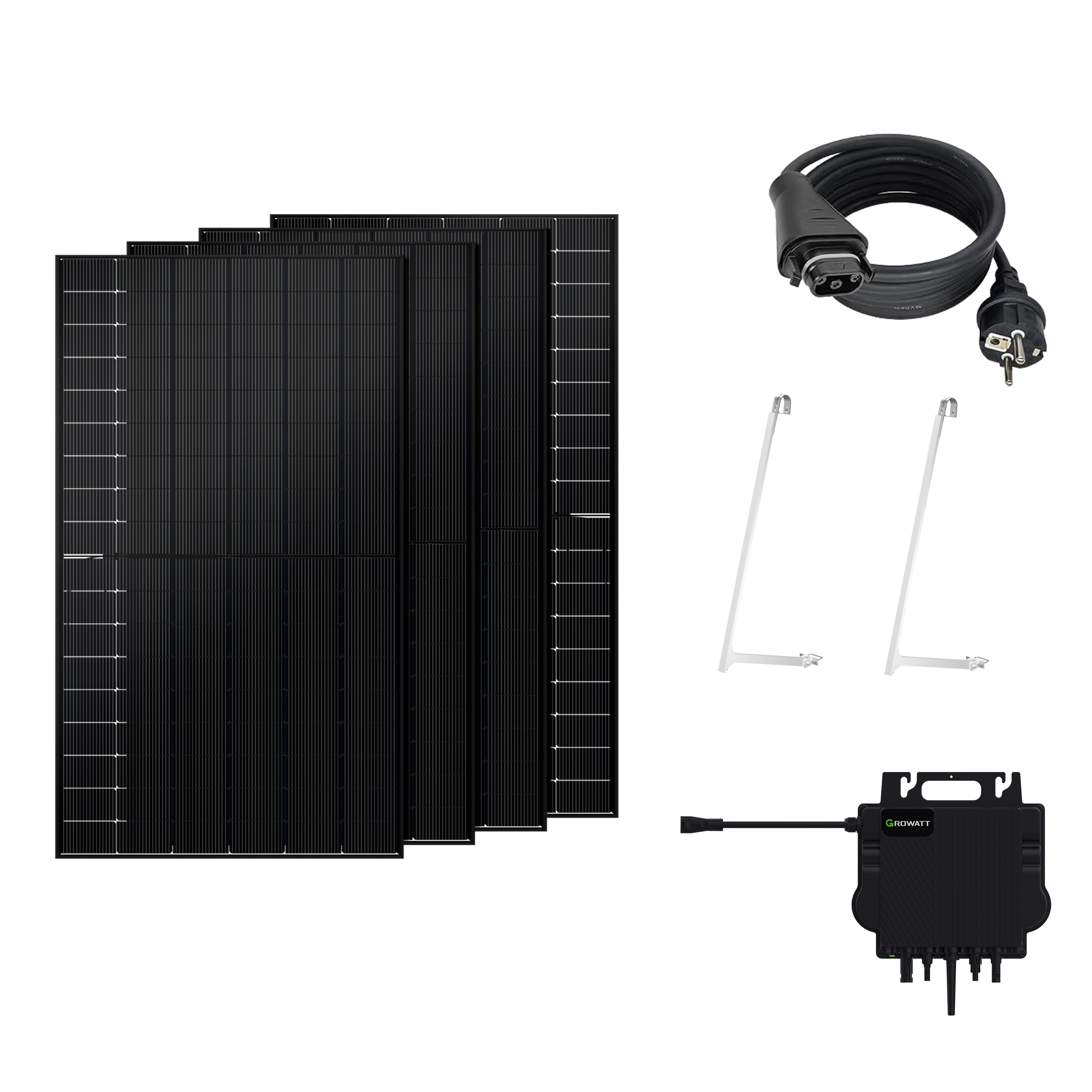 SAKETE Balkonkraftwerk 2000W Komplettset Growatt NEO 800M-X mit 3in1 Halterung