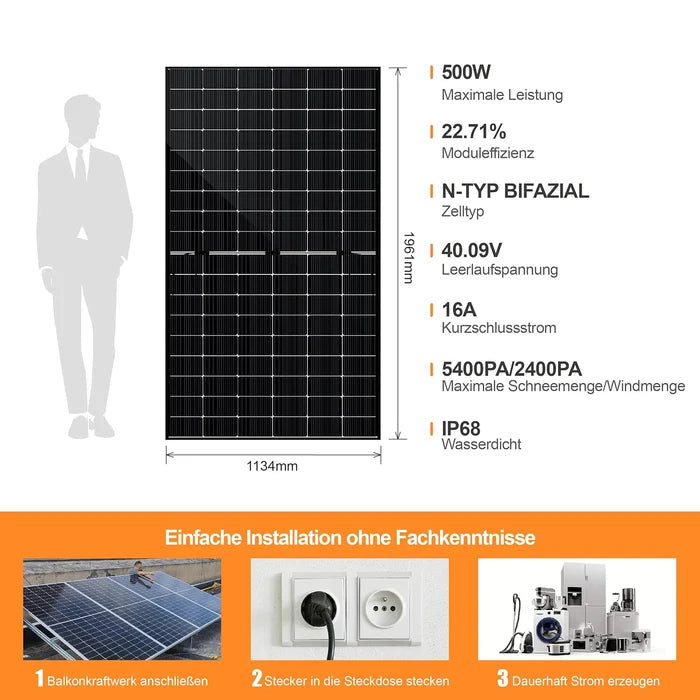 Anker SOLIX Solarbank 4 E5000 Pro + 2 × BP5000 + Smart Meter Gen 2 + 8 × SAKETE SKT500M12-108D4 500W