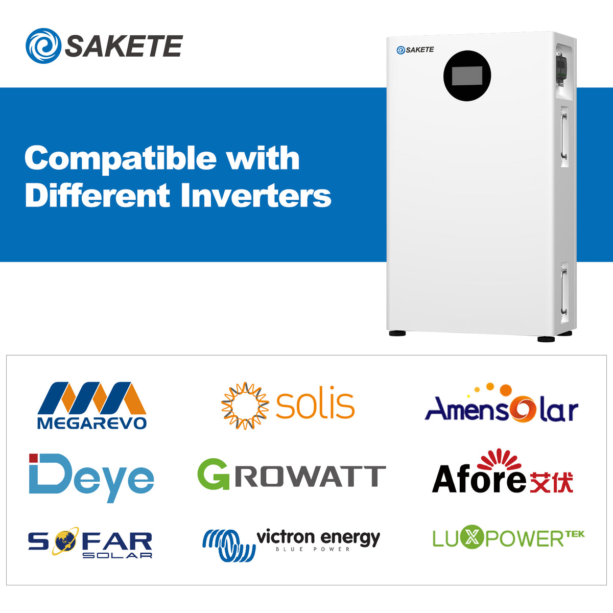 SAKETE Wandspeicher LFP‑16‑KWH / LV 51,2V 314Ah Wiederaufladbare Lithium‑Batterie