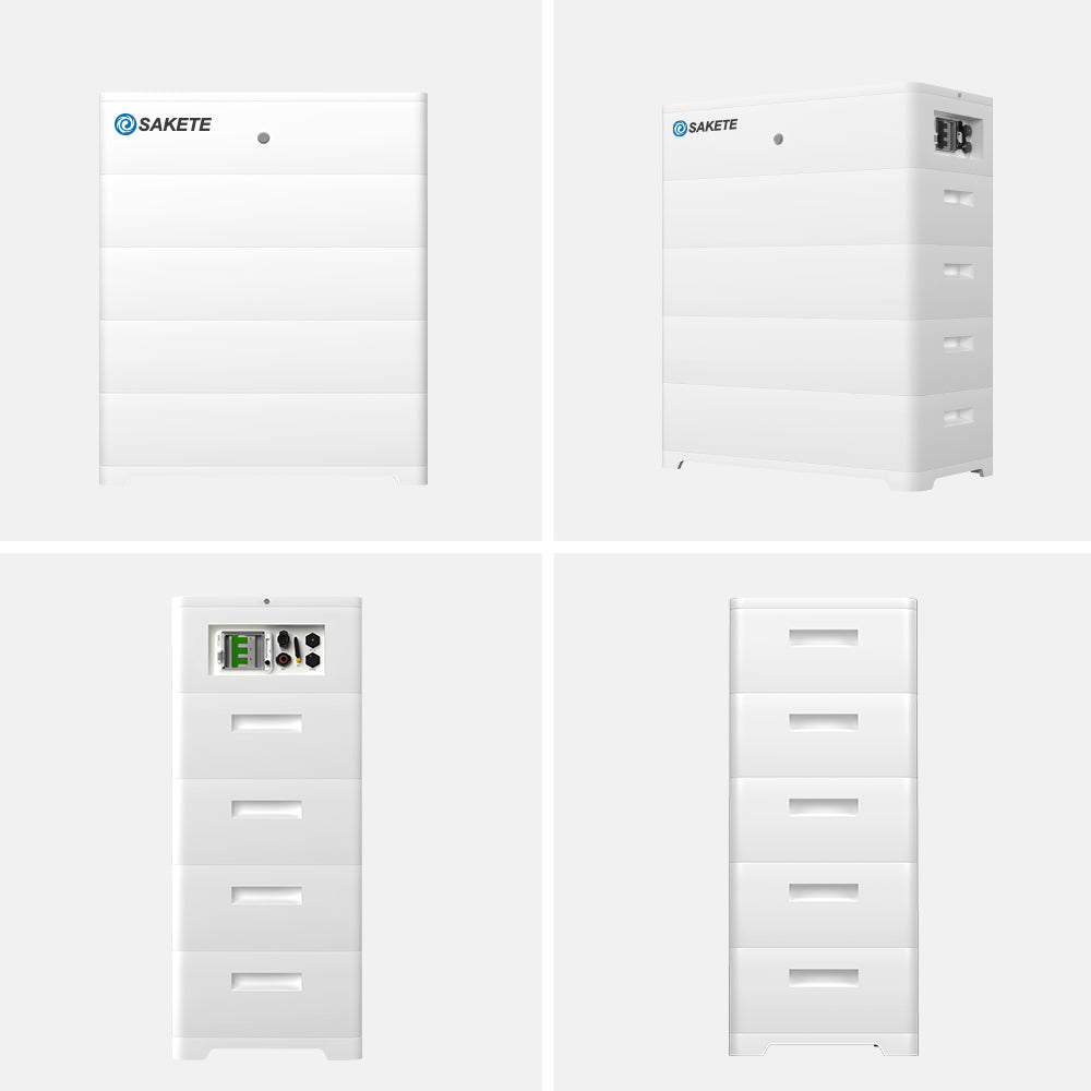 SAKETE Stapelbarer Solarspeicher LFP3000 / HV 57.6V 50Ah Jeder Block WIEDERAUFLADBARE LITHIUM-BATTERIE