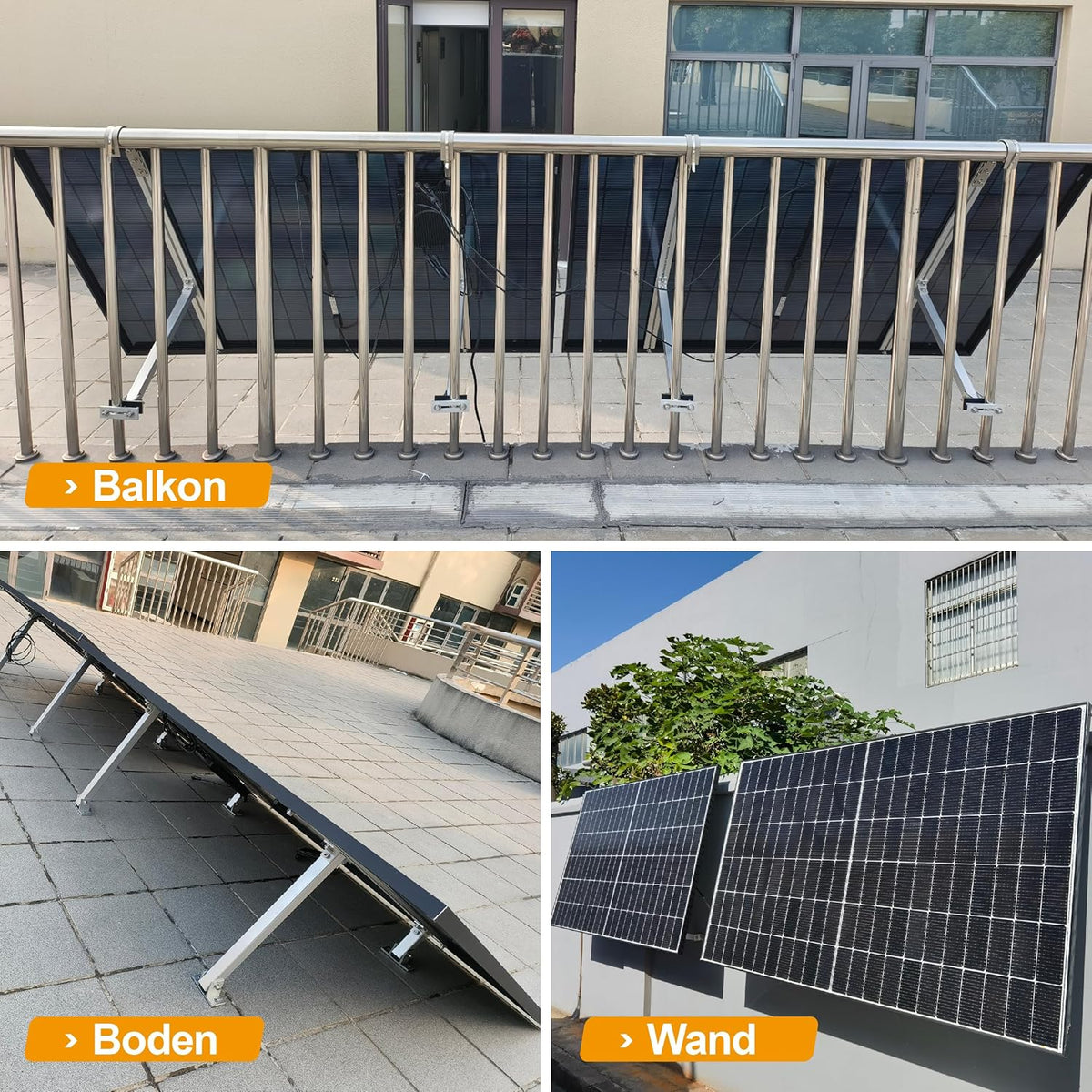 SAKETE Solarpanel 3 in 1 Halterung Geeignet für Balkon/Boden/Wand