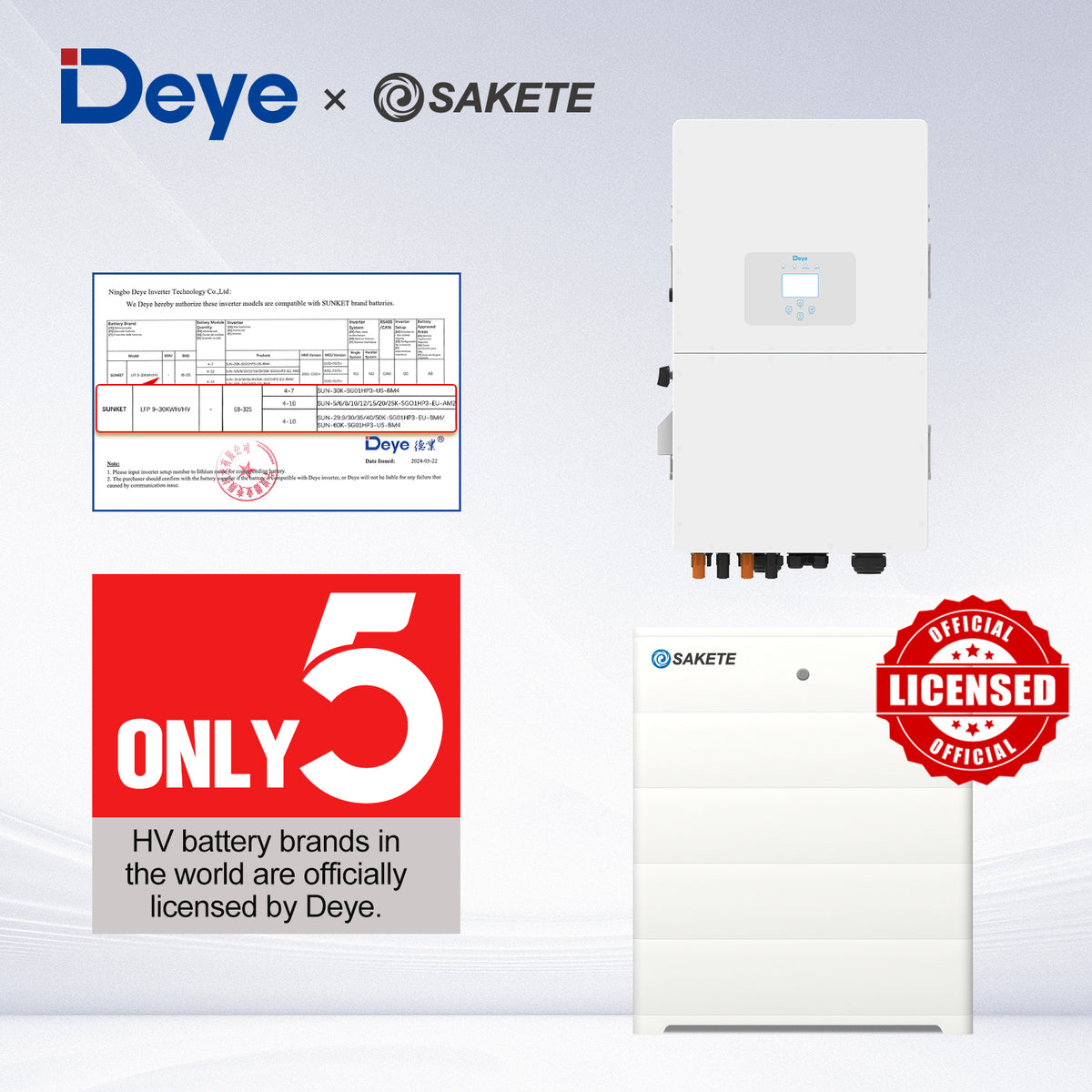 Deye Hybrid-Wechselrichter SUN-50K-SG01HP3-EU-BM4 50kW