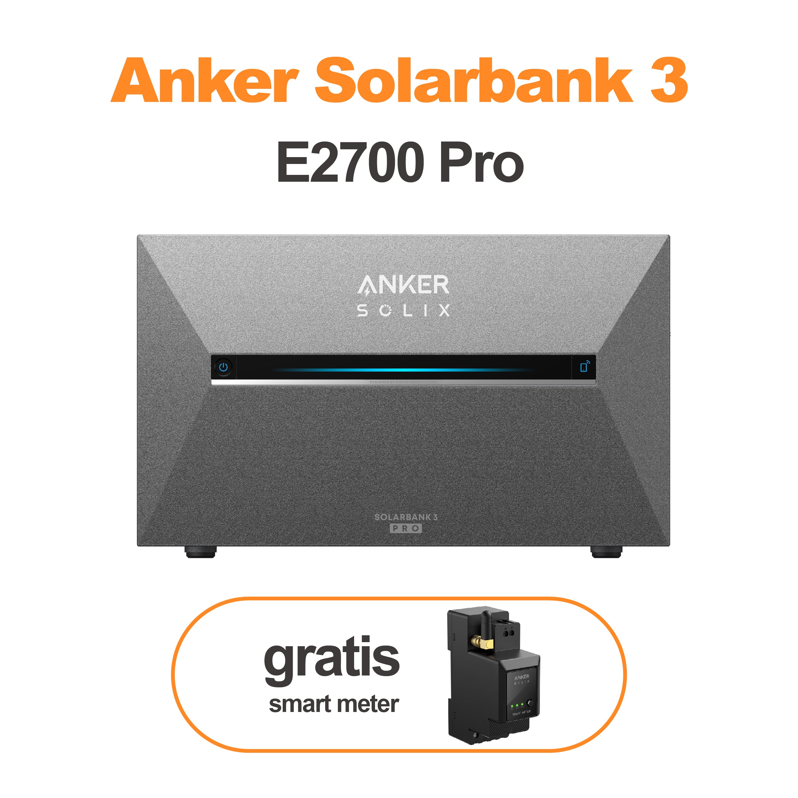 Anker SOLIX Solarbank 3 E2700 PRO Solarspeicher Balkonkraftwerk Batterie 2,68kWh